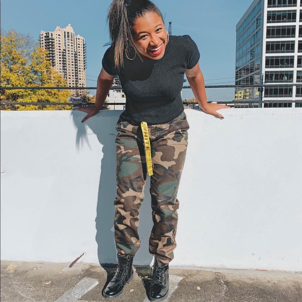 Oversized boyfriend camouflage pants